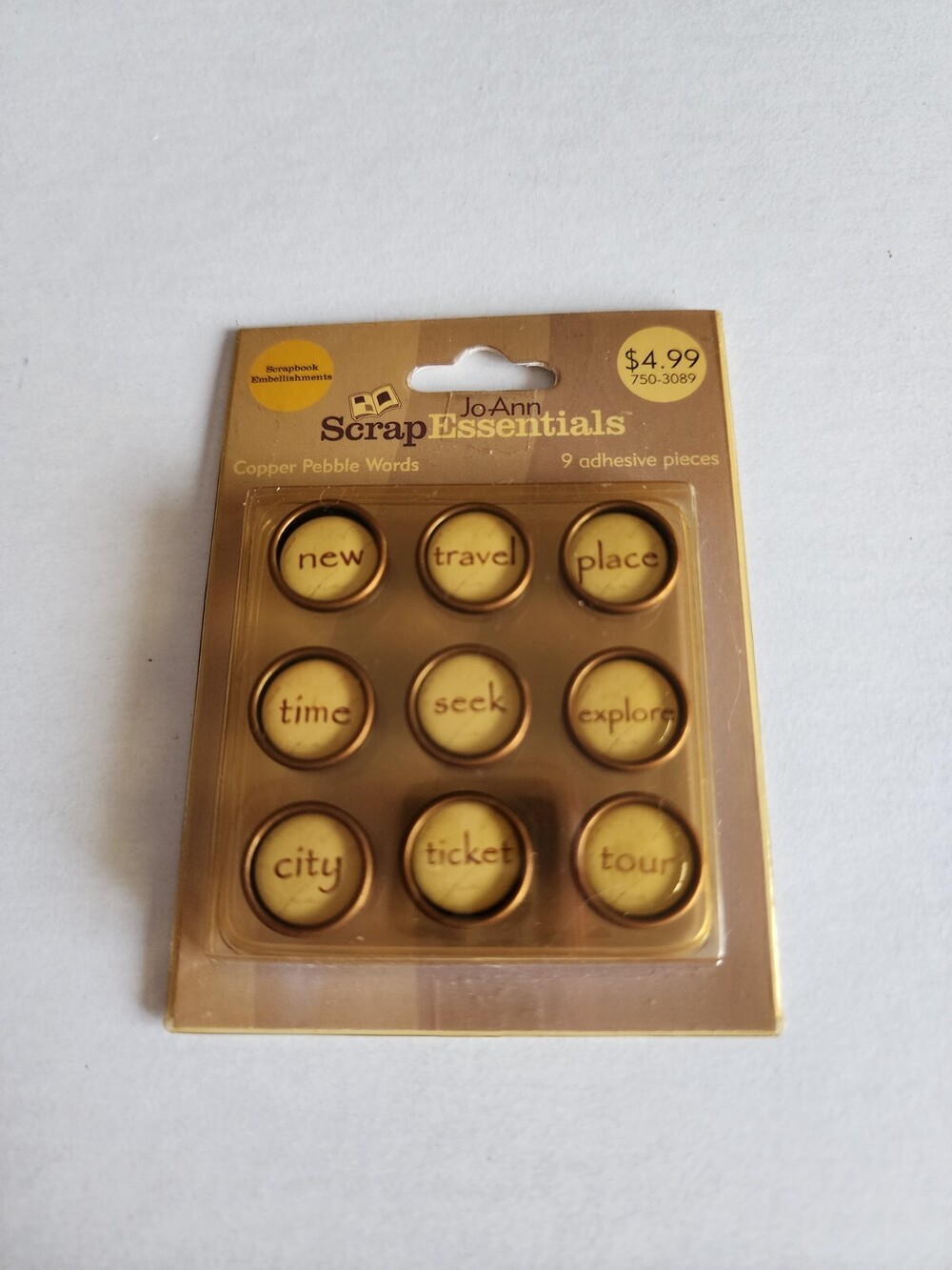 New Metal Copper Pebble Words Scrapbooking Embellishments Card Retired #26